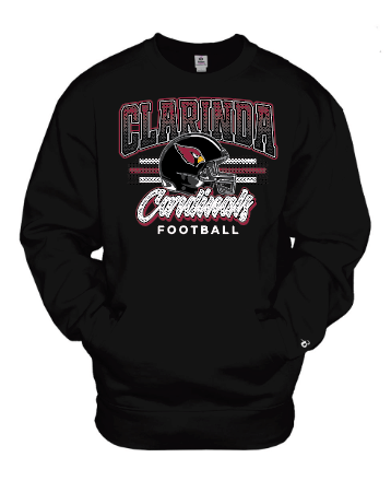 CLARINDA FOOTBALL POCKETED CREWNECK SWEATSHIRT - BADGER