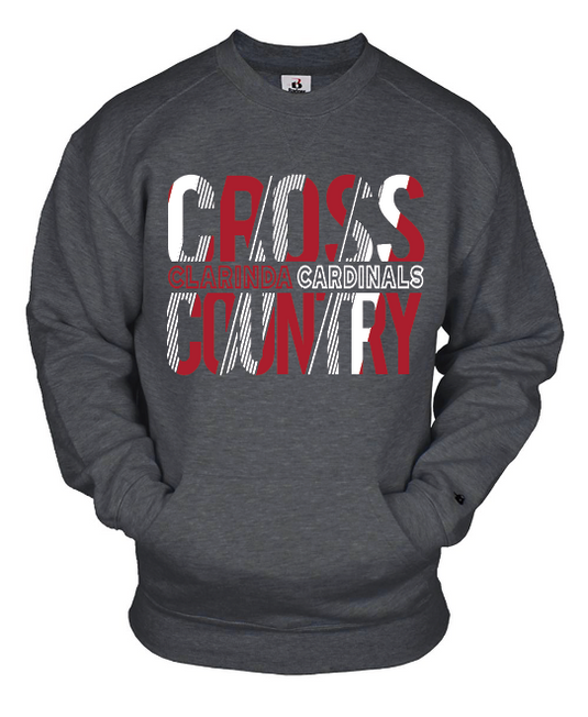 CLARINDA  CROSS COUNTRY POCKETED CREWNECK SWEATSHIRT - BADGER