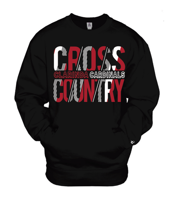 CLARINDA  CROSS COUNTRY POCKETED CREWNECK SWEATSHIRT - BADGER