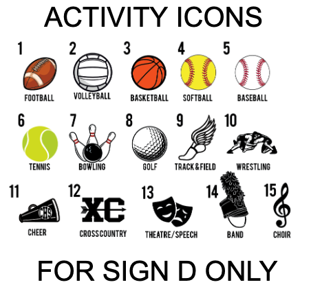 Load image into Gallery viewer, SIGN D - ACTIVITY ICONS
