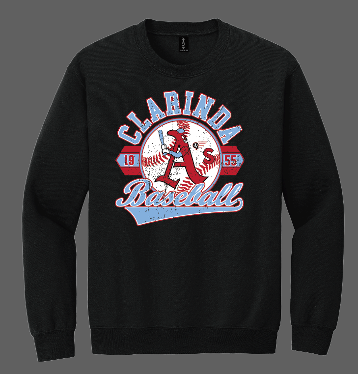 Load image into Gallery viewer, Clarinda Baseball Crewneck Sweatshirt
