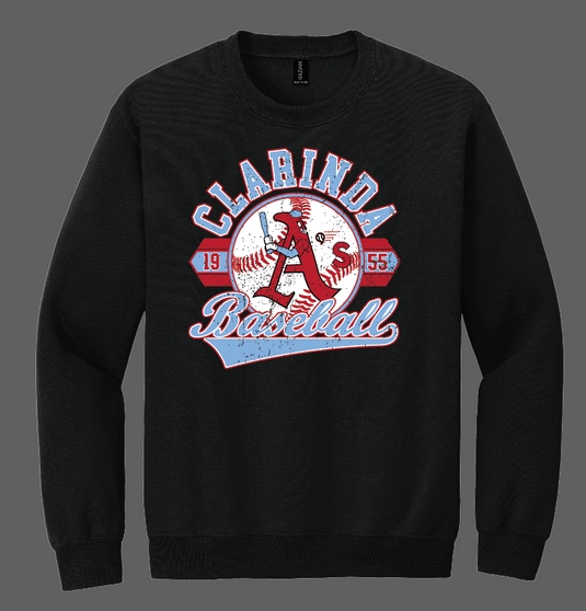Clarinda Baseball Crewneck Sweatshirt