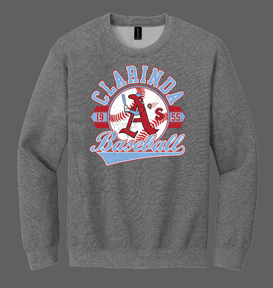 Clarinda Baseball Crewneck Sweatshirt