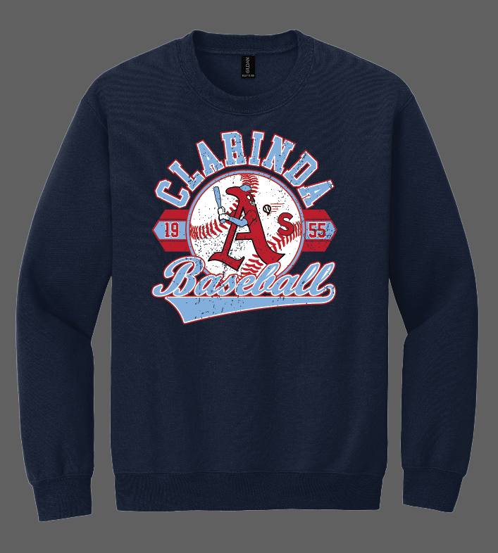 Load image into Gallery viewer, Clarinda Baseball Crewneck Sweatshirt
