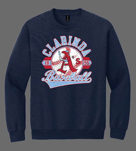 Clarinda Baseball Crewneck Sweatshirt