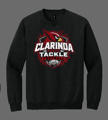Clarinda Youth Tackle Football Crewneck Sweatshirt