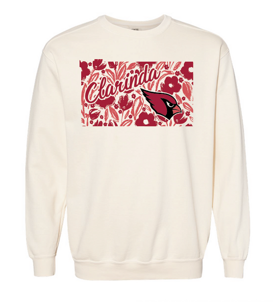 Comfort Colors Floral Cardinal Apparel