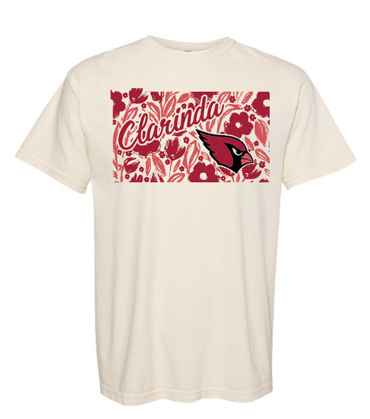 Comfort Colors Floral Cardinal Apparel