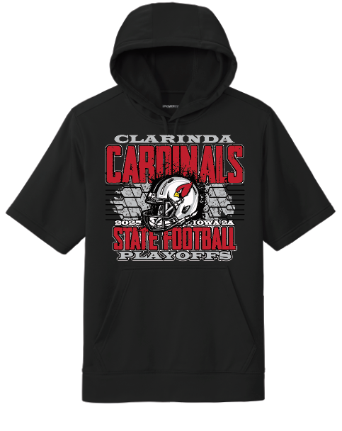 CLARINDA STATE FOOTBALL SHORT SLEEVE HOODIE
