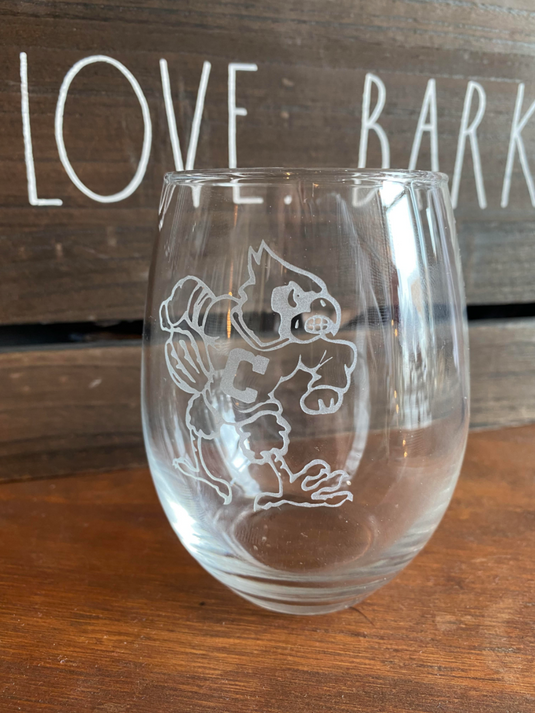 Cocky Cardinal Stemless Wine Glass