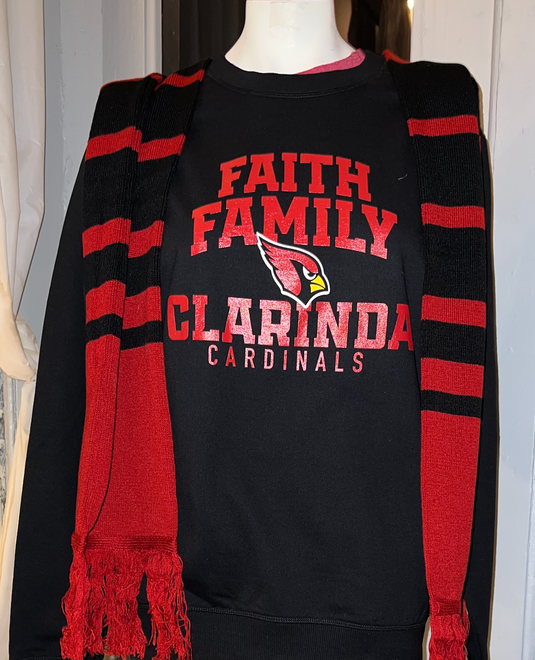 Faith Family and Clarinda Cardinals Crewneck - District Re-Fleece