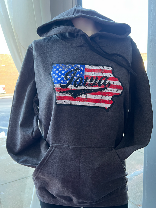 Iowa American Flag Hoodie - District